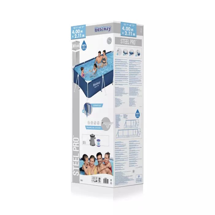 Каркасный бассейн Bestway 56424 BW, Steel Pro 400х211х81см, 5700л, фильтр-насос фото 6